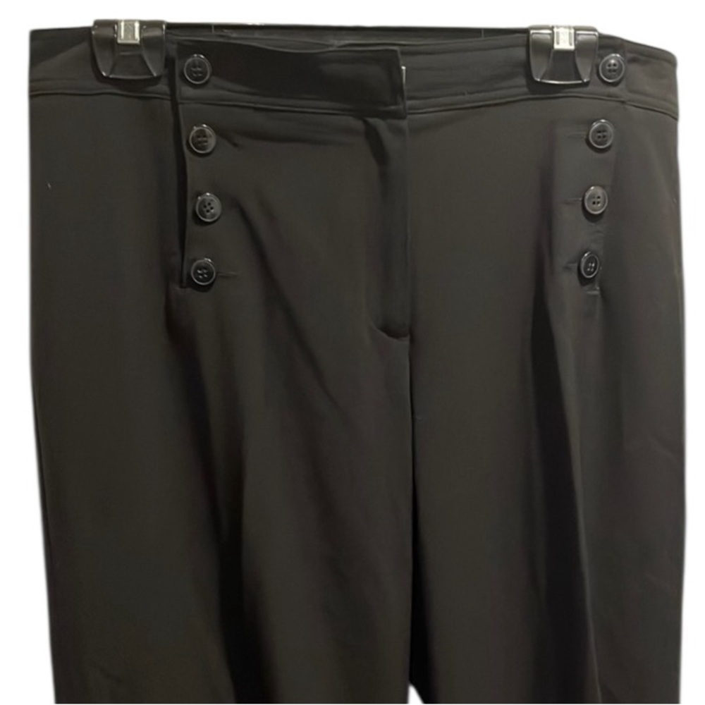 Dalia Collection size 12 black wide leg dress pants, zip Front trouser style